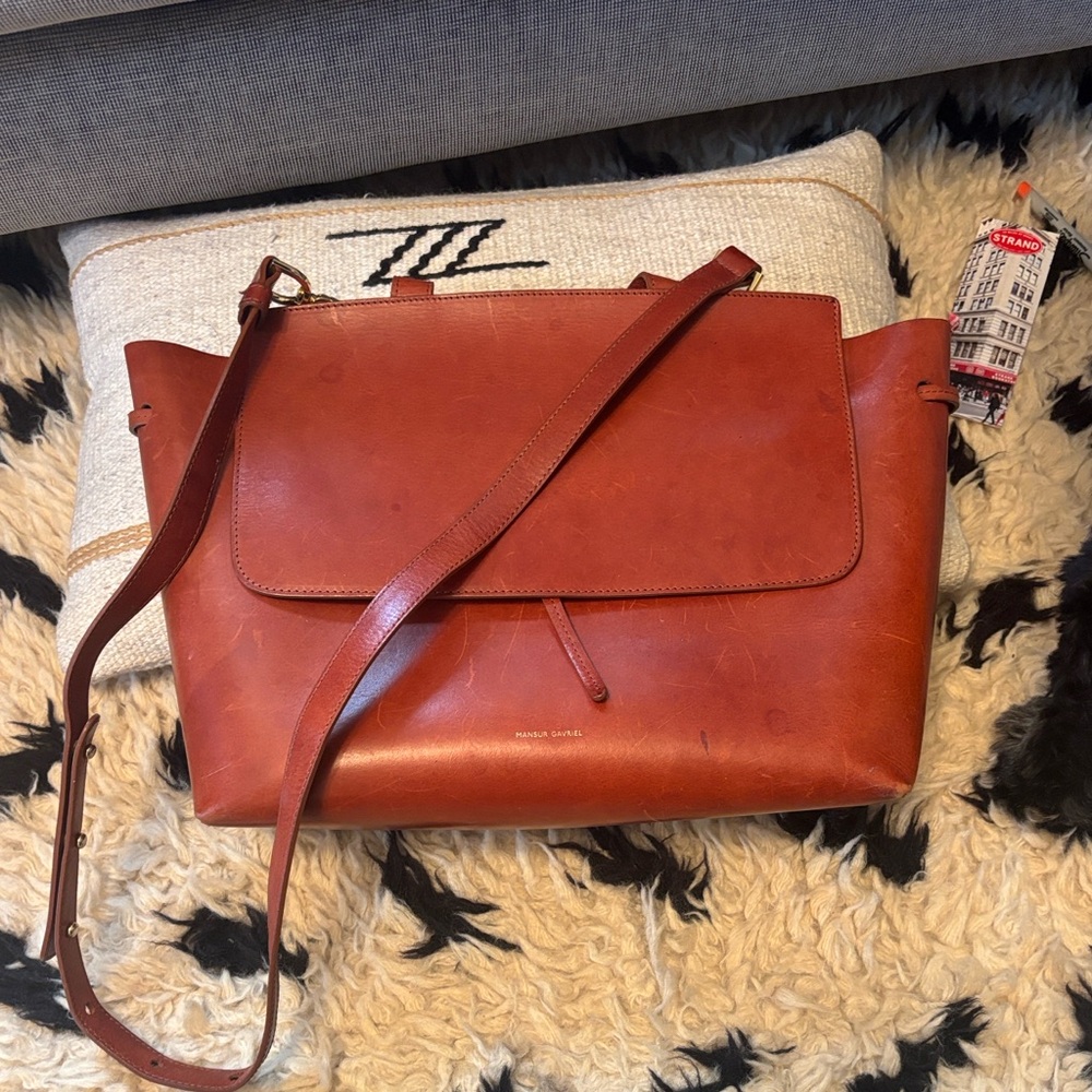 Mansur Gavriel Tan Leather Shoulder Bag